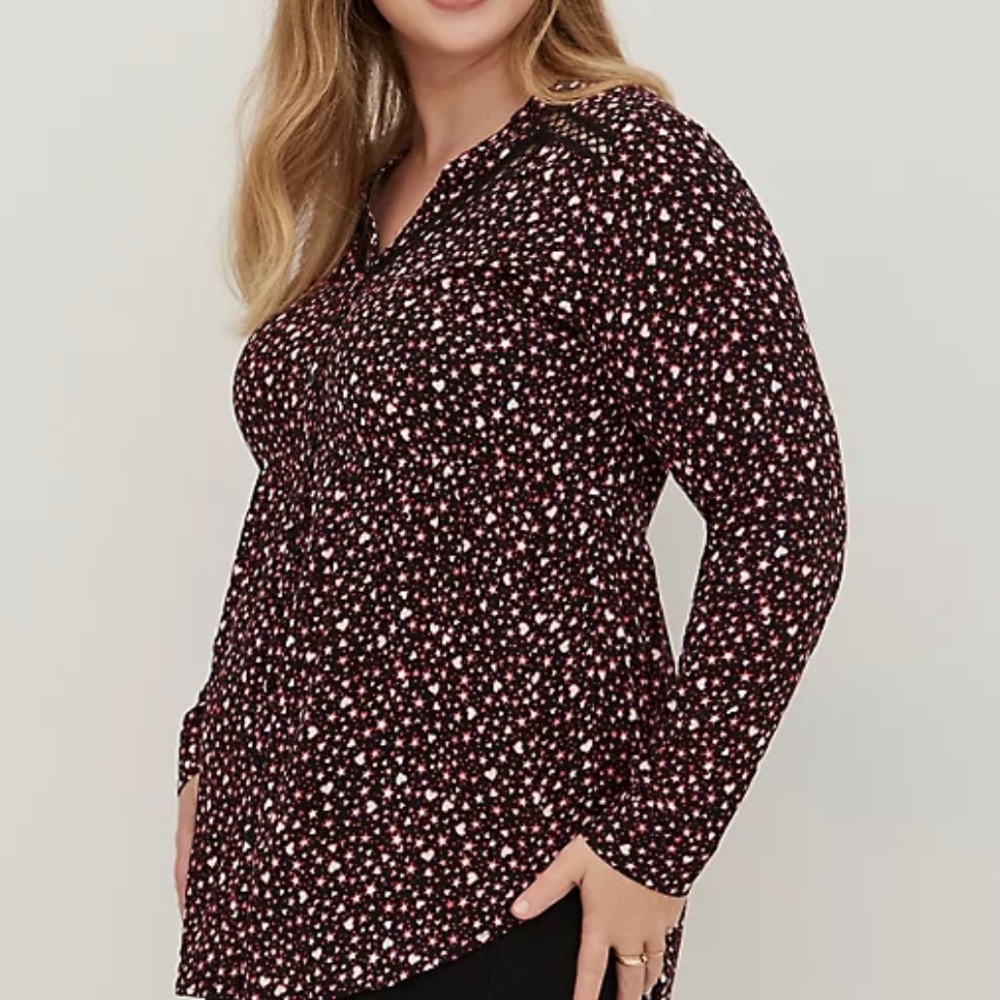 Textured Stretch Rayon Stars Babydoll Top